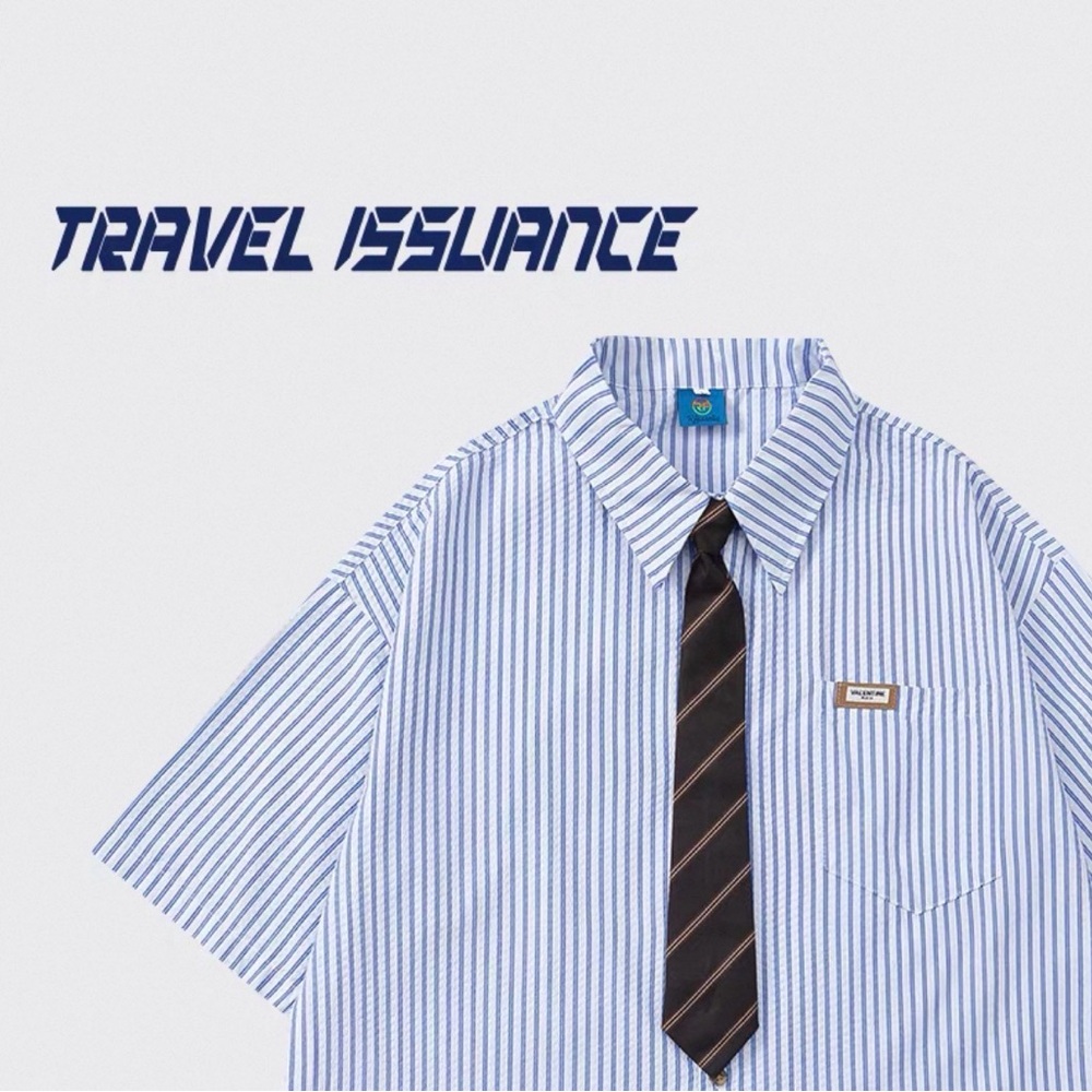Blue Striped Men's Casual Button Down Shirt